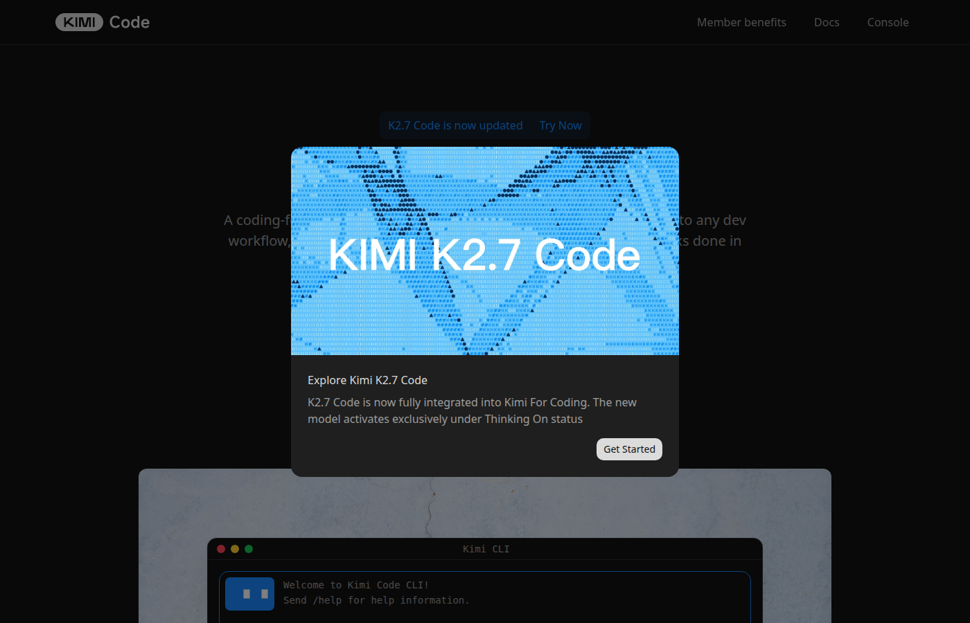 Kimi K2.7 Code benchmark comparison chart showing coding and agentic scores vs competitors