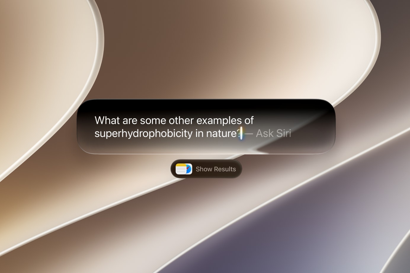 Siri AI integrated into Spotlight on MacBook, answering a question directly in the search interface