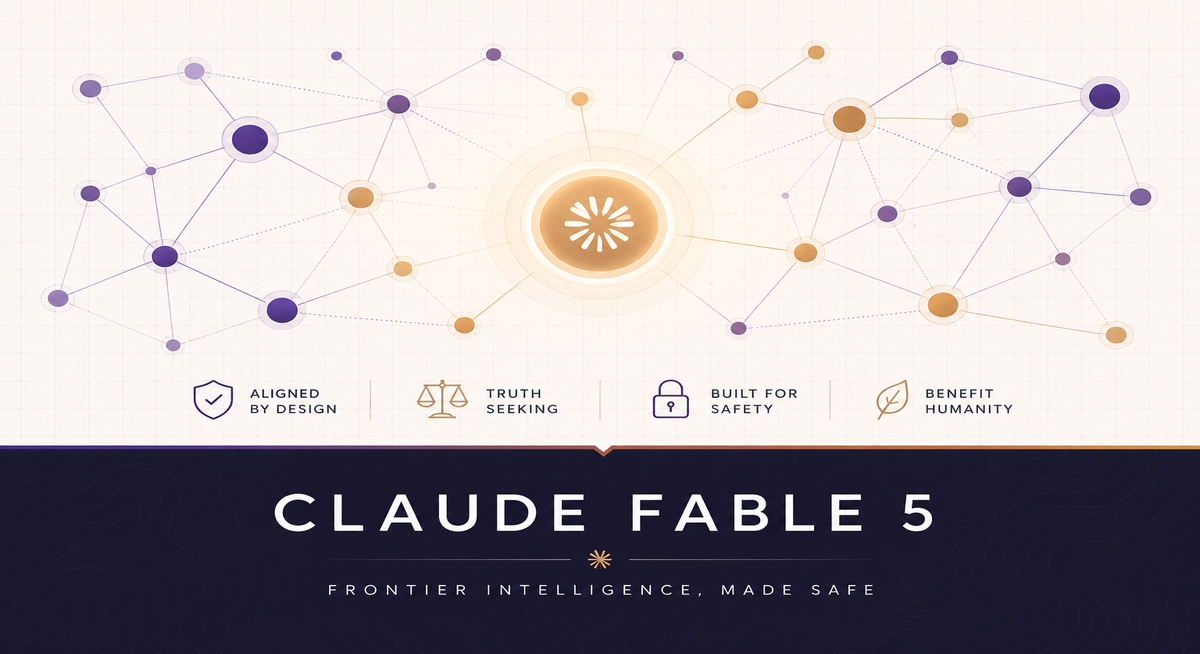 Claude Fable 5 featured image with connected AI model nodes on AI Tools Radar