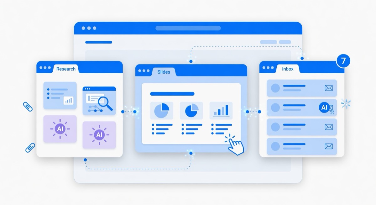 Genspark AI Workspace 2.0 browser with research and presentation tools