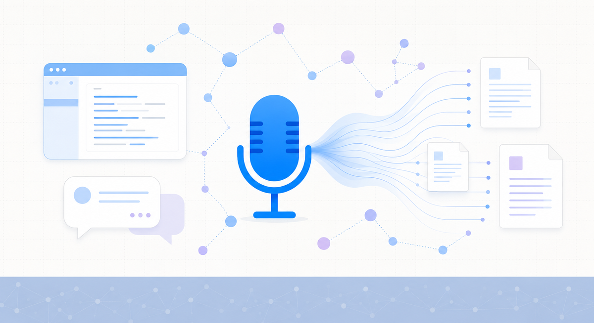 Genspark Speakly dictation app interface showing voice input, AI auto-edit, and custom instruction presets on Mac