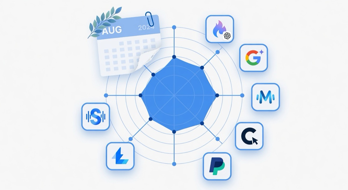 Late May 2026 new AI tools tested badge with seven product tiles